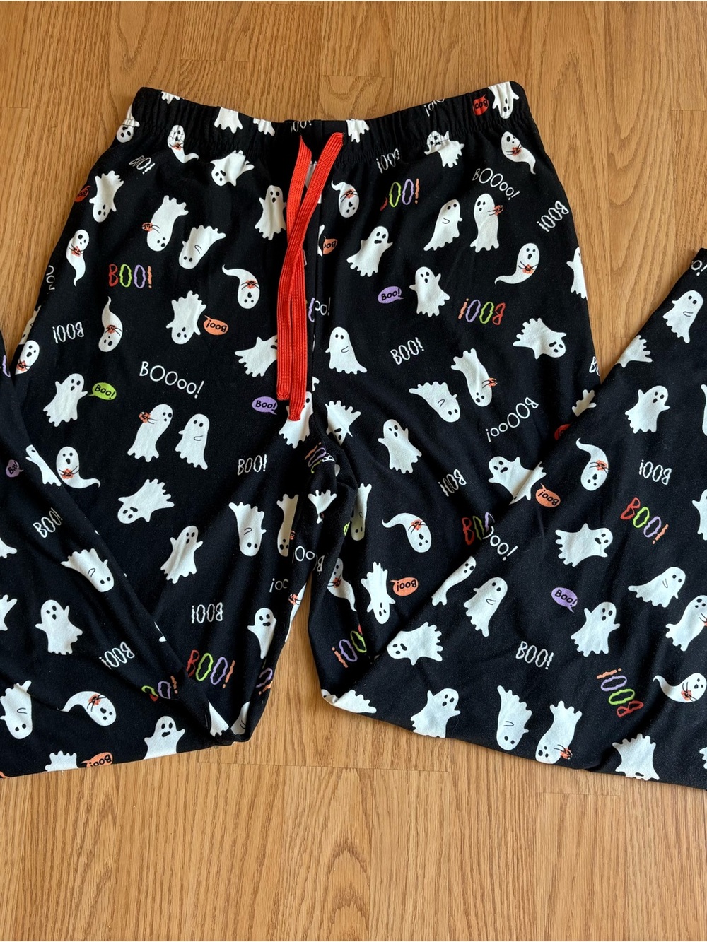 Wide Leg Women's Black Ghost Print Pajama Pants - Cozy Lounge Wear